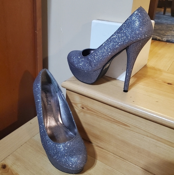 Bonniebel Pewter Stilletto Pumps - Picture 4 of 9